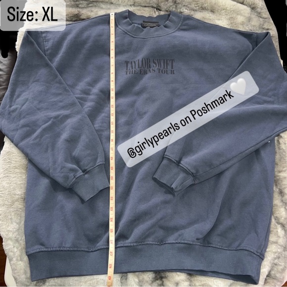 Taylor Swift Eras Tour Blue Crewneck Sweater Official Merch NEW - Picture 3 of 14